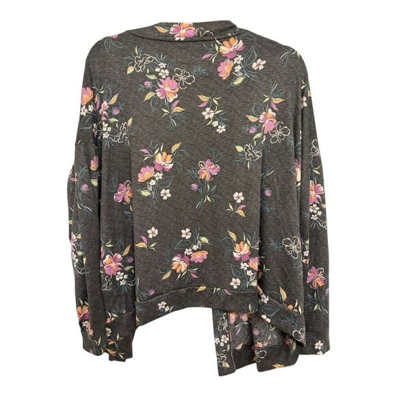 Joyspun Gray Floral Button-Up Cardigan – Size 2X (18W–20W), Curve-Friendly - Picture 3 of 6